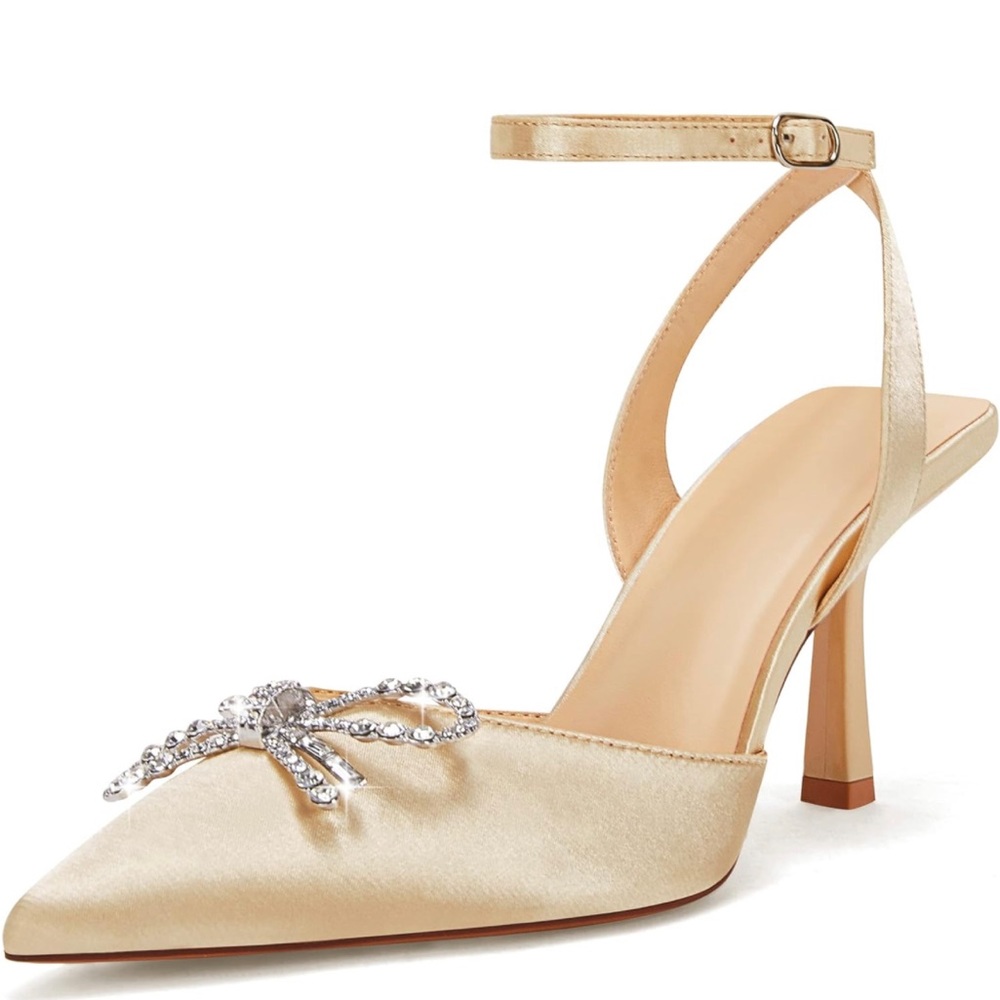 Champagne Sparkly Bow Heel NEW